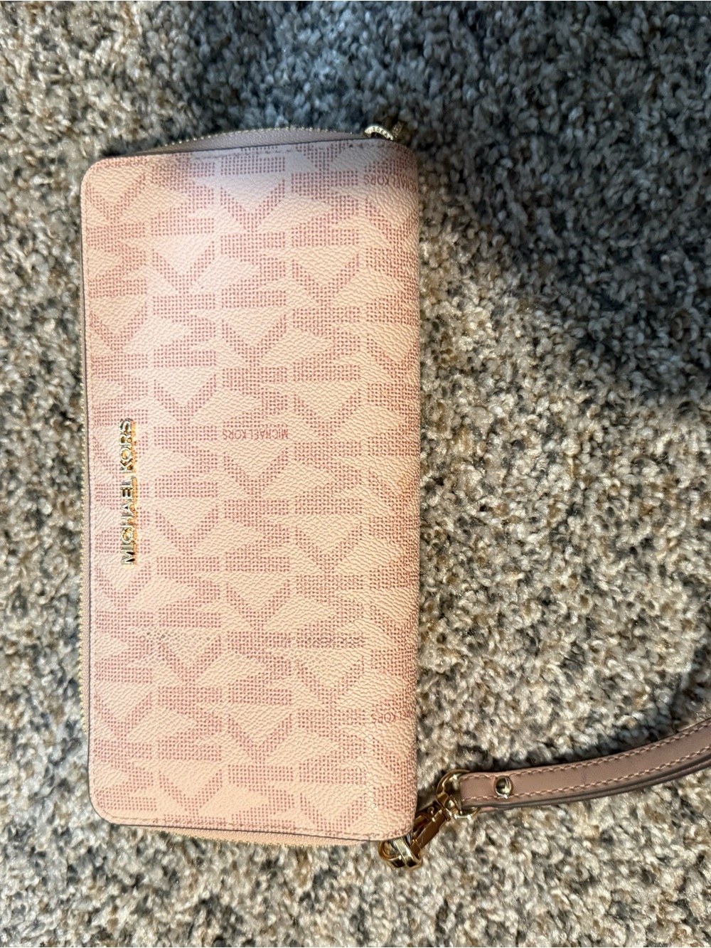 Michael Kors Blush Pink Logo Zip Wristlet